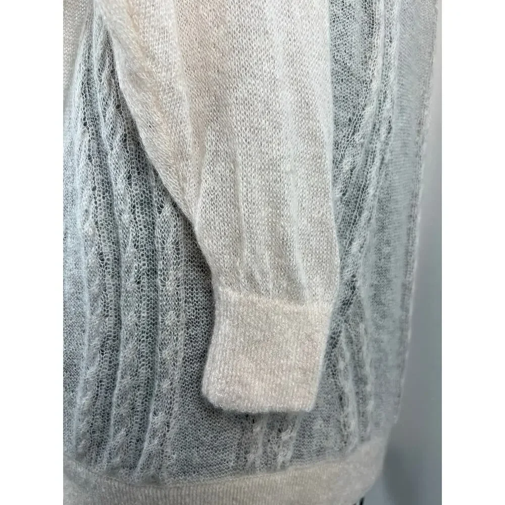 & Other Stories Ivory Mohair Wool Long Sleeve Round Neck Tunic Women's Sweater S